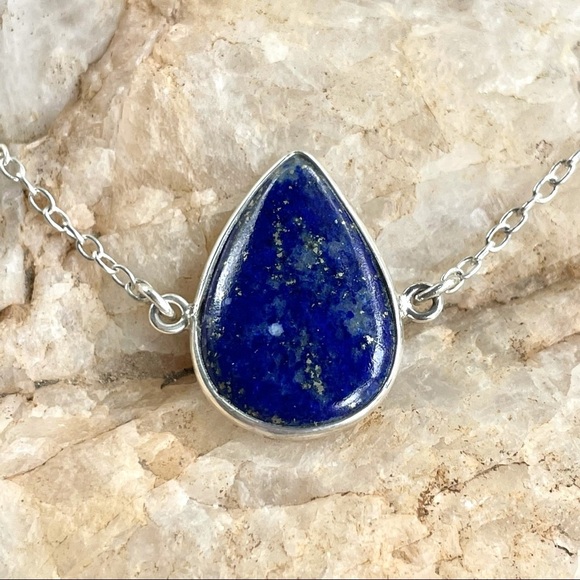 Lapis Lazuli 925 Sterling Silver chain bracelet - Picture 9 of 9